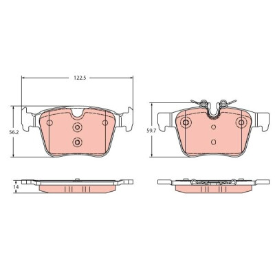 Kit pastiglie freno, Freno a disco GDB2351 TRW