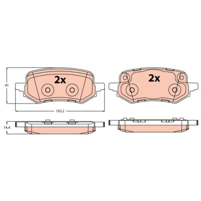 Kit pastiglie freno, Freno a disco GDB2367 TRW