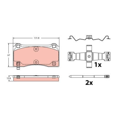 Kit pastiglie freno, Freno a disco GDB2448 TRW