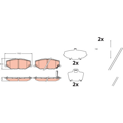 Kit pastiglie freno, Freno a disco GDB2455 TRW