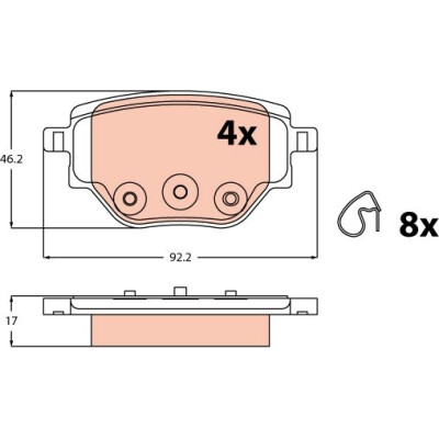Kit pastiglie freno, Freno a disco GDB2622 TRW