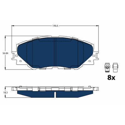 Kit pastiglie freno, Freno a disco GDB3424BTE TRW