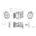Compressore, climatizzatore 8FK366202021 HELLA